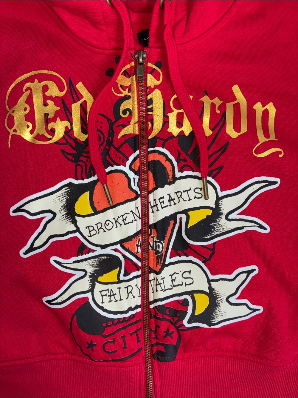 Ed Hardy - Broken Hearts Cropped Hoodie - Picture 6 of 10